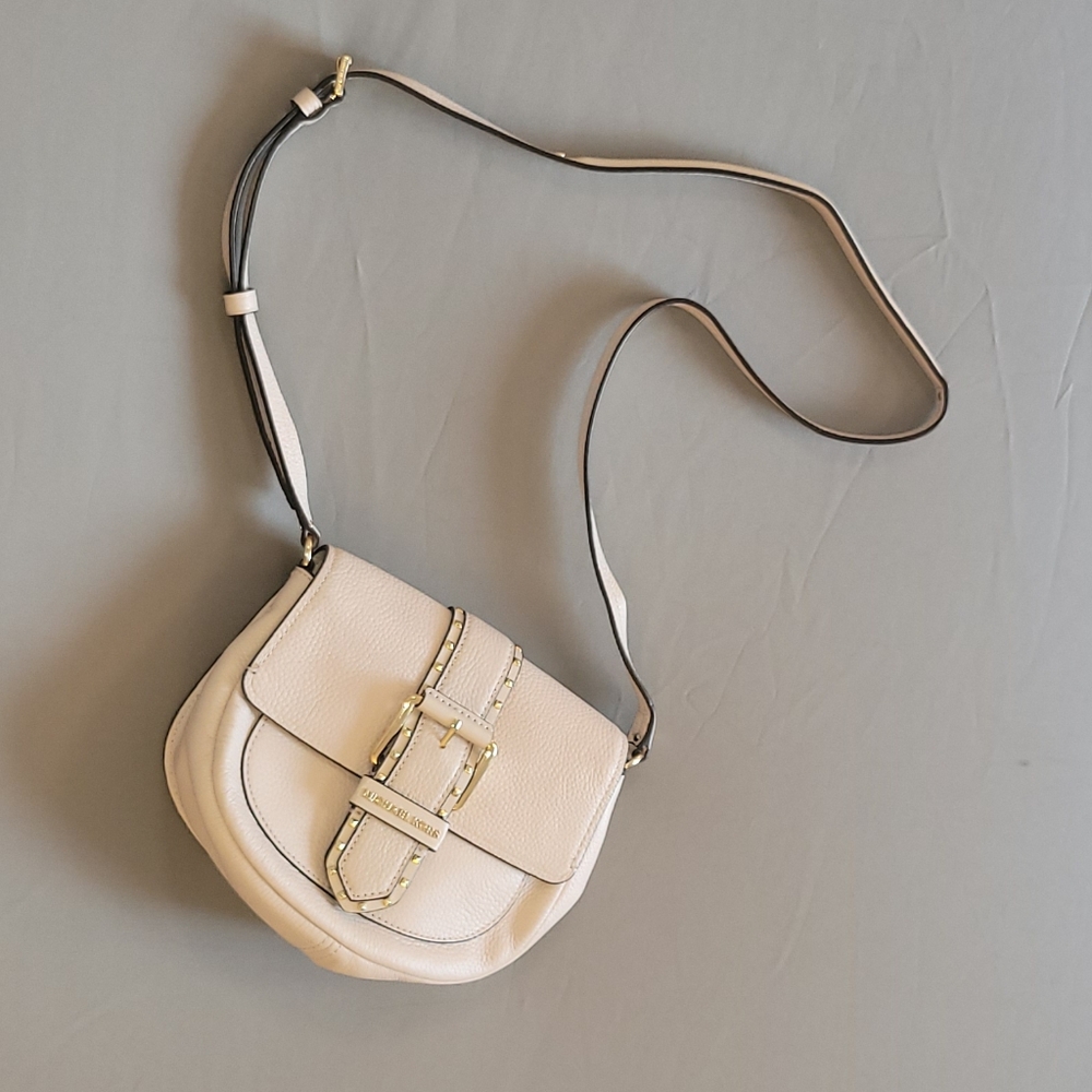 Michael Kors Cream Crossbody Bag with Gold Accents